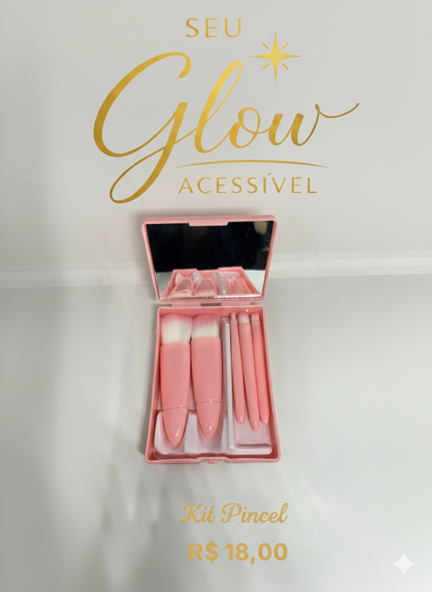 Kit pincel com espelho