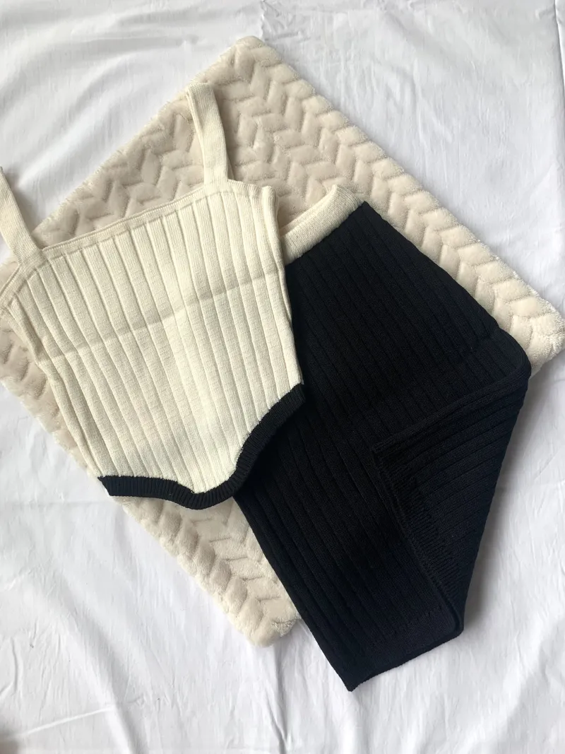 CONJUNTO CANELADO🤍🖤