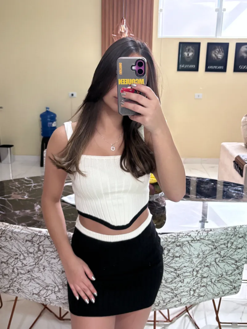 CONJUNTO CANELADO🤍🖤