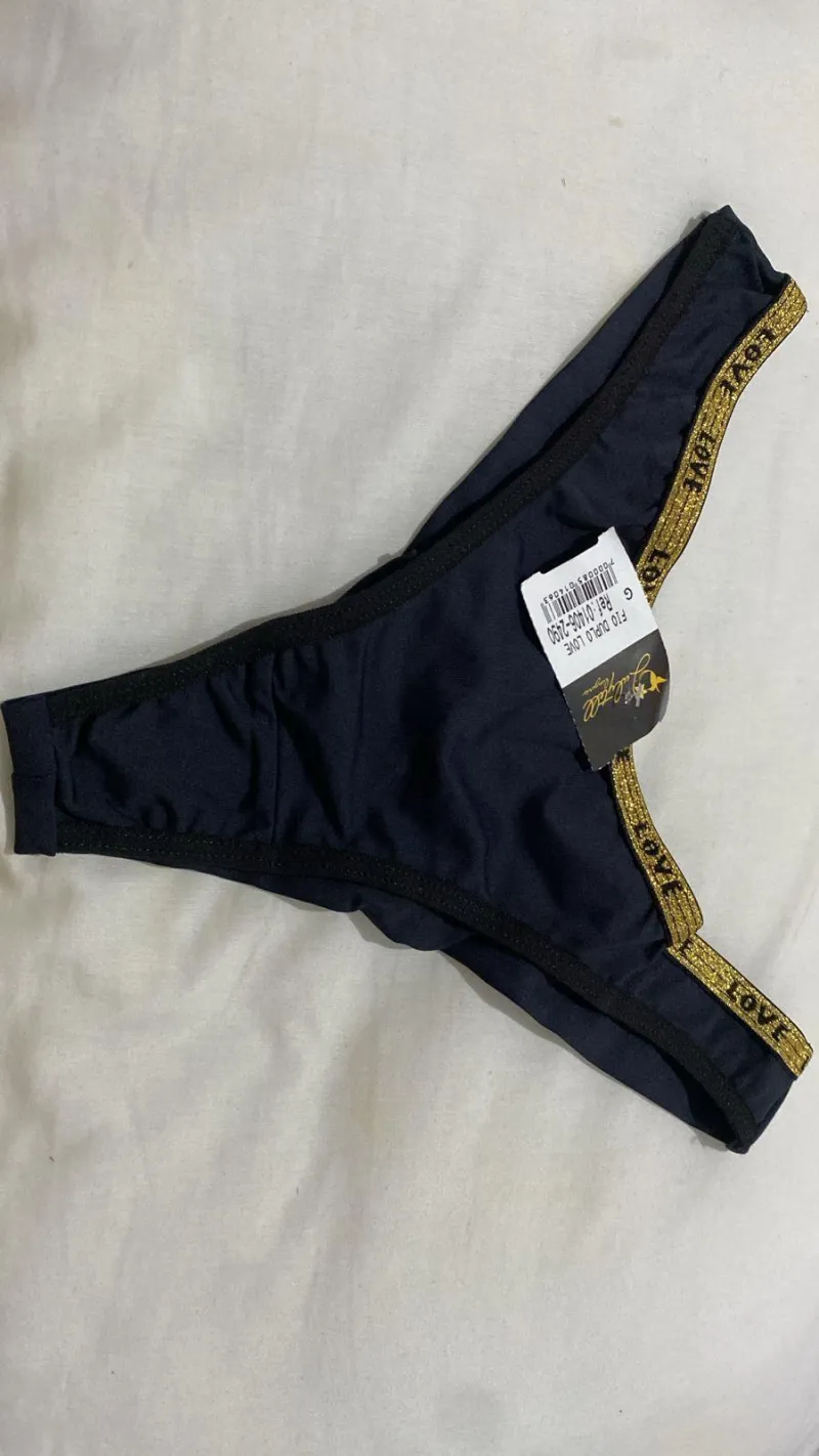 Calcinha Duplo love G preto