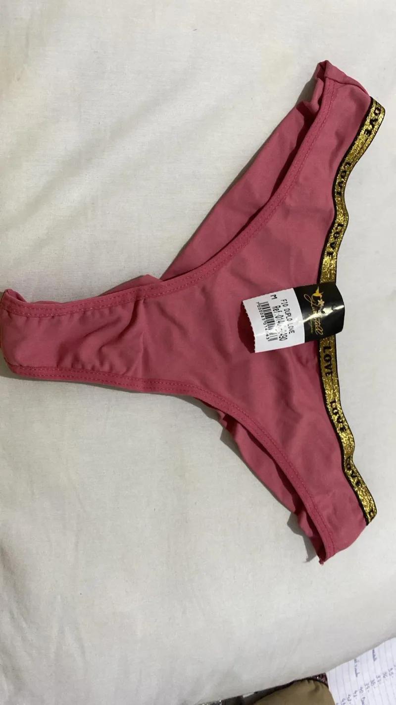 Calcinha Duplo love M rose