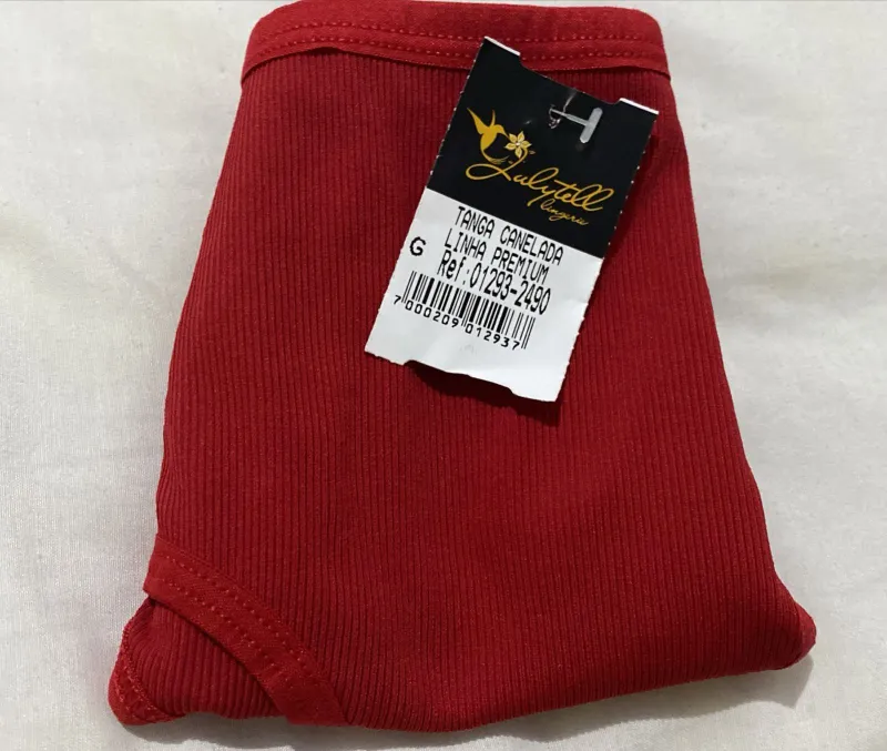 Calcinha canelada G vermelha