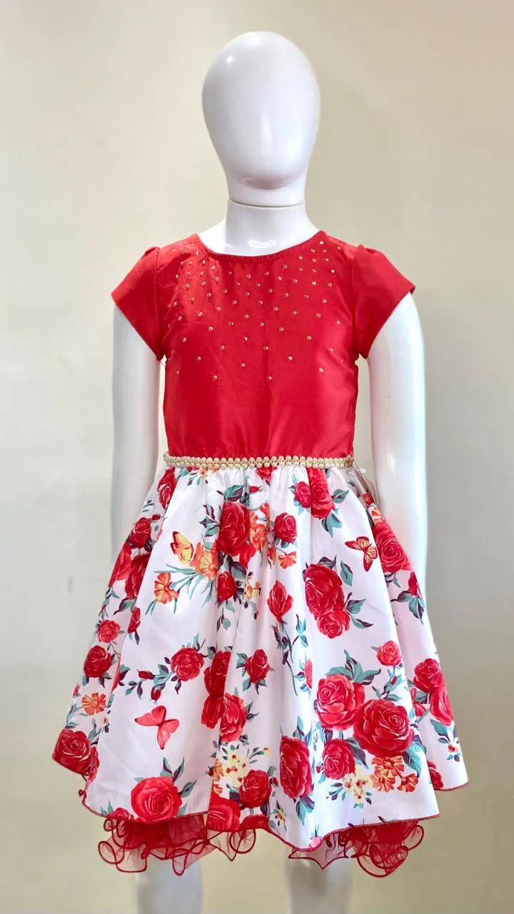Vestido Feminino Florido Vermelho