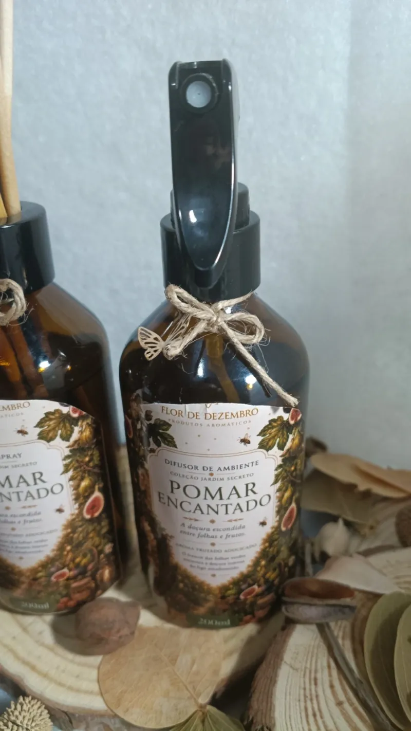 Home spray vidro âmbar 200ml Pomar encantado