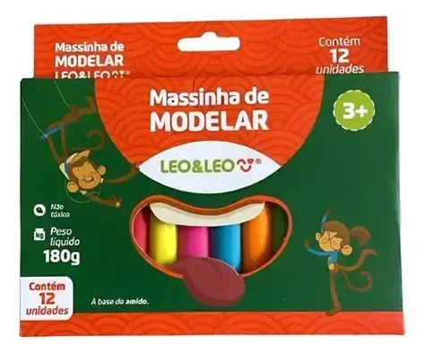 Massa modelar 12cores 180g.Leonora